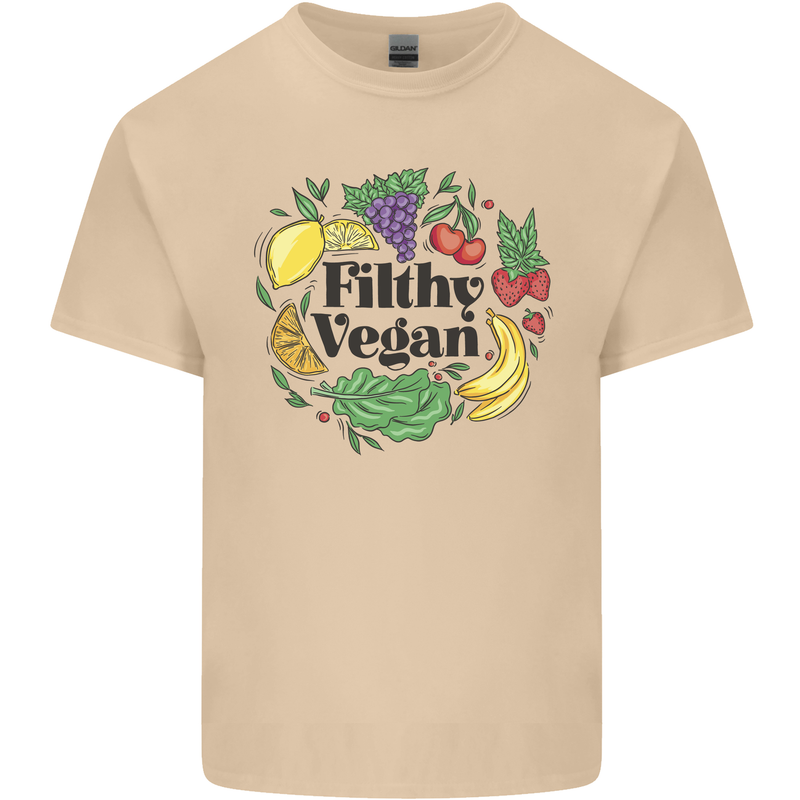 Filthy Vegan Mens Cotton T-Shirt Tee Top Sand