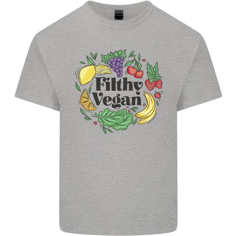 Filthy Vegan Mens Cotton T-Shirt Tee Top Sports Grey