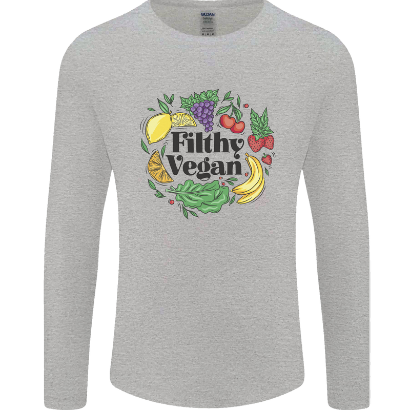 Filthy Vegan Mens Long Sleeve T-Shirt Sports Grey