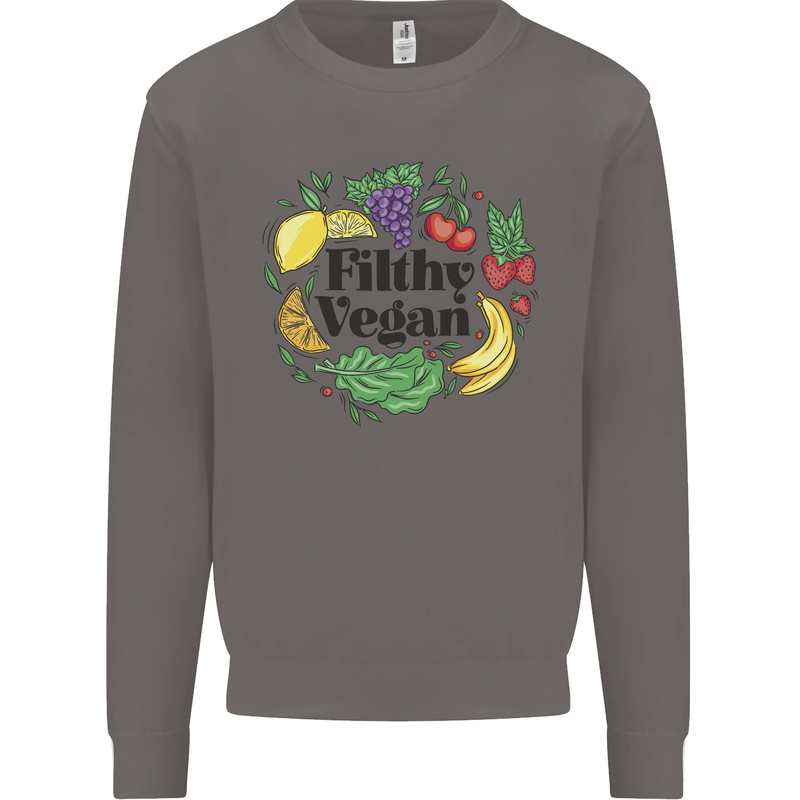 Filthy Vegan Mens Sweatshirt Jumper Charcoal