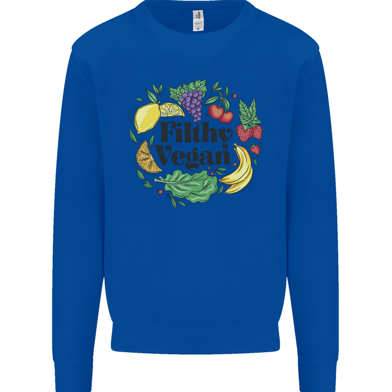 Filthy Vegan Mens Sweatshirt Jumper Royal Blue