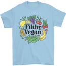 Filthy Vegan Mens T-Shirt 100% Cotton Light Blue