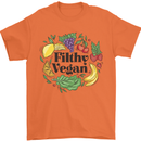 Filthy Vegan Mens T-Shirt 100% Cotton Orange