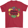 Filthy Vegan Mens T-Shirt 100% Cotton Red