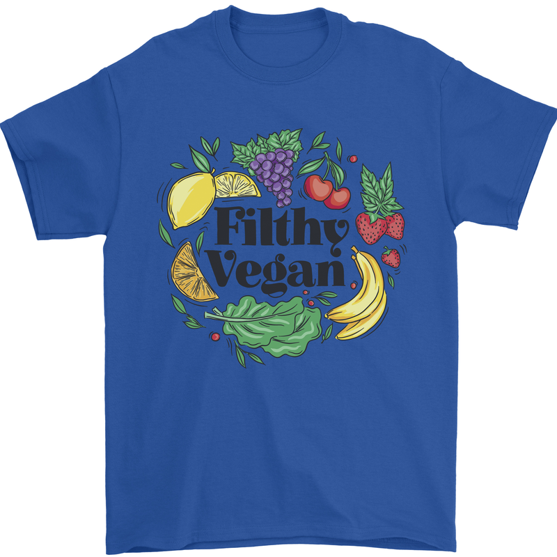 Filthy Vegan Mens T-Shirt 100% Cotton Royal Blue