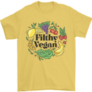 Filthy Vegan Mens T-Shirt 100% Cotton Yellow