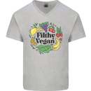 Filthy Vegan Mens V-Neck Cotton T-Shirt Sports Grey