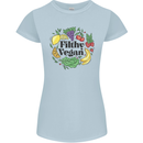 Filthy Vegan Womens Petite Cut T-Shirt Light Blue