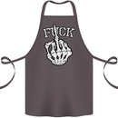 Finger Flip Fuck Skull Offensive Biker Cotton Apron 100% Organic Dark Grey