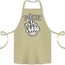 Finger Flip Fuck Skull Offensive Biker Cotton Apron 100% Organic Khaki
