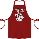 Finger Flip Fuck Skull Offensive Biker Cotton Apron 100% Organic Maroon