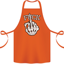 Finger Flip Fuck Skull Offensive Biker Cotton Apron 100% Organic Orange