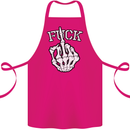 Finger Flip Fuck Skull Offensive Biker Cotton Apron 100% Organic Pink
