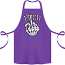 Finger Flip Fuck Skull Offensive Biker Cotton Apron 100% Organic Purple