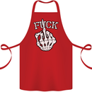 Finger Flip Fuck Skull Offensive Biker Cotton Apron 100% Organic Red