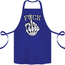 Finger Flip Fuck Skull Offensive Biker Cotton Apron 100% Organic Royal Blue