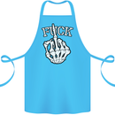Finger Flip Fuck Skull Offensive Biker Cotton Apron 100% Organic Turquoise