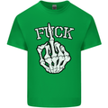 Finger Flip Fuck Skull Offensive Biker Mens Cotton T-Shirt Tee Top Irish Green