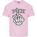 Finger Flip Fuck Skull Offensive Biker Mens Cotton T-Shirt Tee Top Light Pink