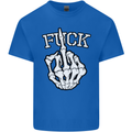 Finger Flip Fuck Skull Offensive Biker Mens Cotton T-Shirt Tee Top Royal Blue