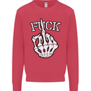 Finger Flip Fuck Skull Offensive Biker Mens Sweatshirt Jumper Heliconia