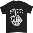 Finger Flip Fuck Skull Offensive Biker Mens T-Shirt Cotton Gildan Black
