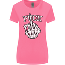 Finger Flip Fuck Skull Offensive Biker Womens Wider Cut T-Shirt Azalea