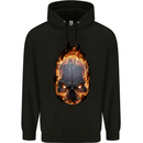 Fire Skull Childrens Kids Hoodie Black