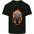 Fire Skull Kids T-Shirt Childrens Black