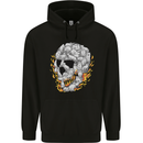 Fire Skull Made of Cats Childrens Kids Hoodie Black