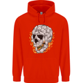 Fire Skull Made of Cats Childrens Kids Hoodie Bright Red
