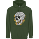 Fire Skull Made of Cats Childrens Kids Hoodie Forest Green
