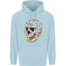 Fire Skull Made of Cats Childrens Kids Hoodie Light Blue