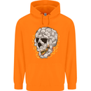 Fire Skull Made of Cats Childrens Kids Hoodie Orange