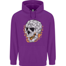 Fire Skull Made of Cats Childrens Kids Hoodie Purple