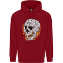 Fire Skull Made of Cats Childrens Kids Hoodie Red