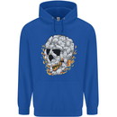 Fire Skull Made of Cats Childrens Kids Hoodie Royal Blue