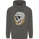 Fire Skull Made of Cats Childrens Kids Hoodie Storm Grey