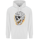 Fire Skull Made of Cats Childrens Kids Hoodie White