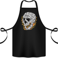 Fire Skull Made of Cats Cotton Apron 100% Organic Black