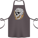 Fire Skull Made of Cats Cotton Apron 100% Organic Dark Grey