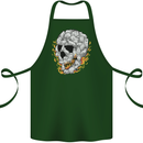 Fire Skull Made of Cats Cotton Apron 100% Organic Forest Green