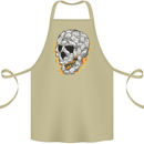 Fire Skull Made of Cats Cotton Apron 100% Organic Khaki