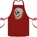 Fire Skull Made of Cats Cotton Apron 100% Organic Maroon