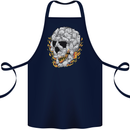 Fire Skull Made of Cats Cotton Apron 100% Organic Navy Blue