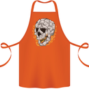 Fire Skull Made of Cats Cotton Apron 100% Organic Orange