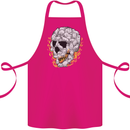 Fire Skull Made of Cats Cotton Apron 100% Organic Pink