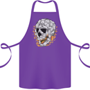 Fire Skull Made of Cats Cotton Apron 100% Organic Purple