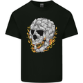 Fire Skull Made of Cats Kids T-Shirt Childrens Black