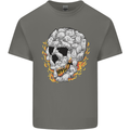 Fire Skull Made of Cats Kids T-Shirt Childrens Charcoal